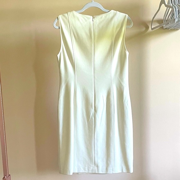 Calvin Klein Cream Front Half Zip Sheath Size 10 - Picture 2 of 6